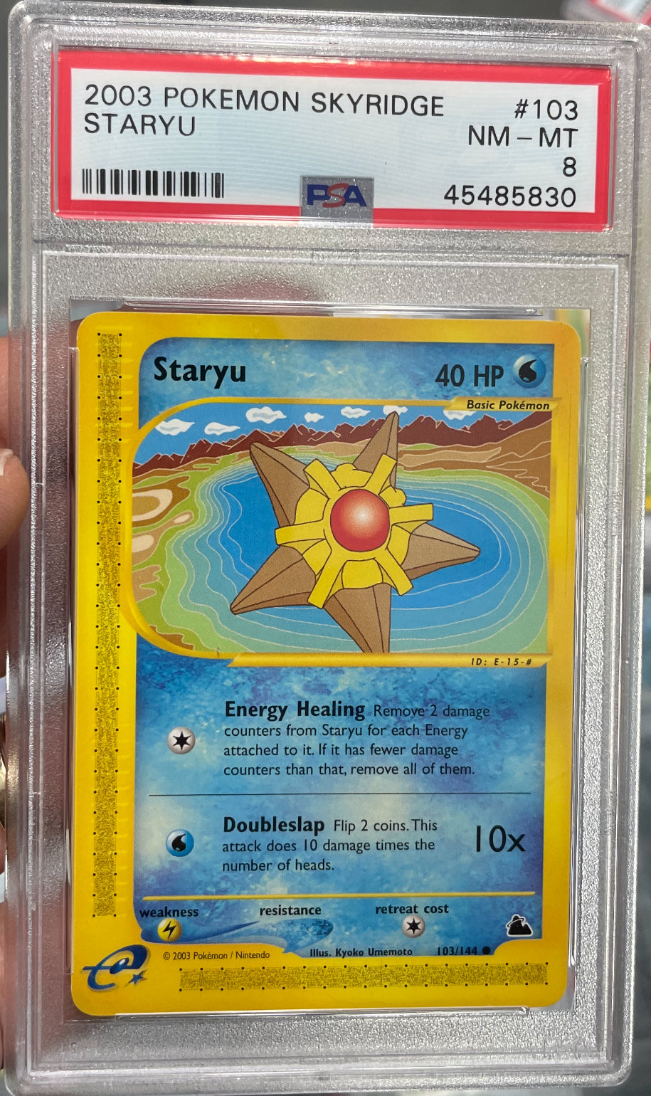 2003 E-Series Staryu Reverse Holo #103 Pokemon Skyridge PSA 8