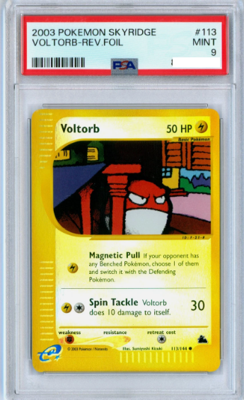 2003 SKYRIDGE REV. FOIL VOLTORB POKÉMON 113 PSA 9