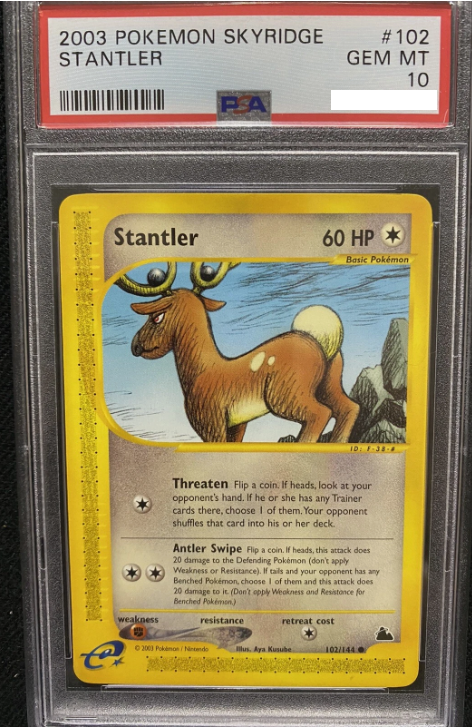 2003 Pokemon Skyridge Stantler 102/144 PSA 10 Gem Mint