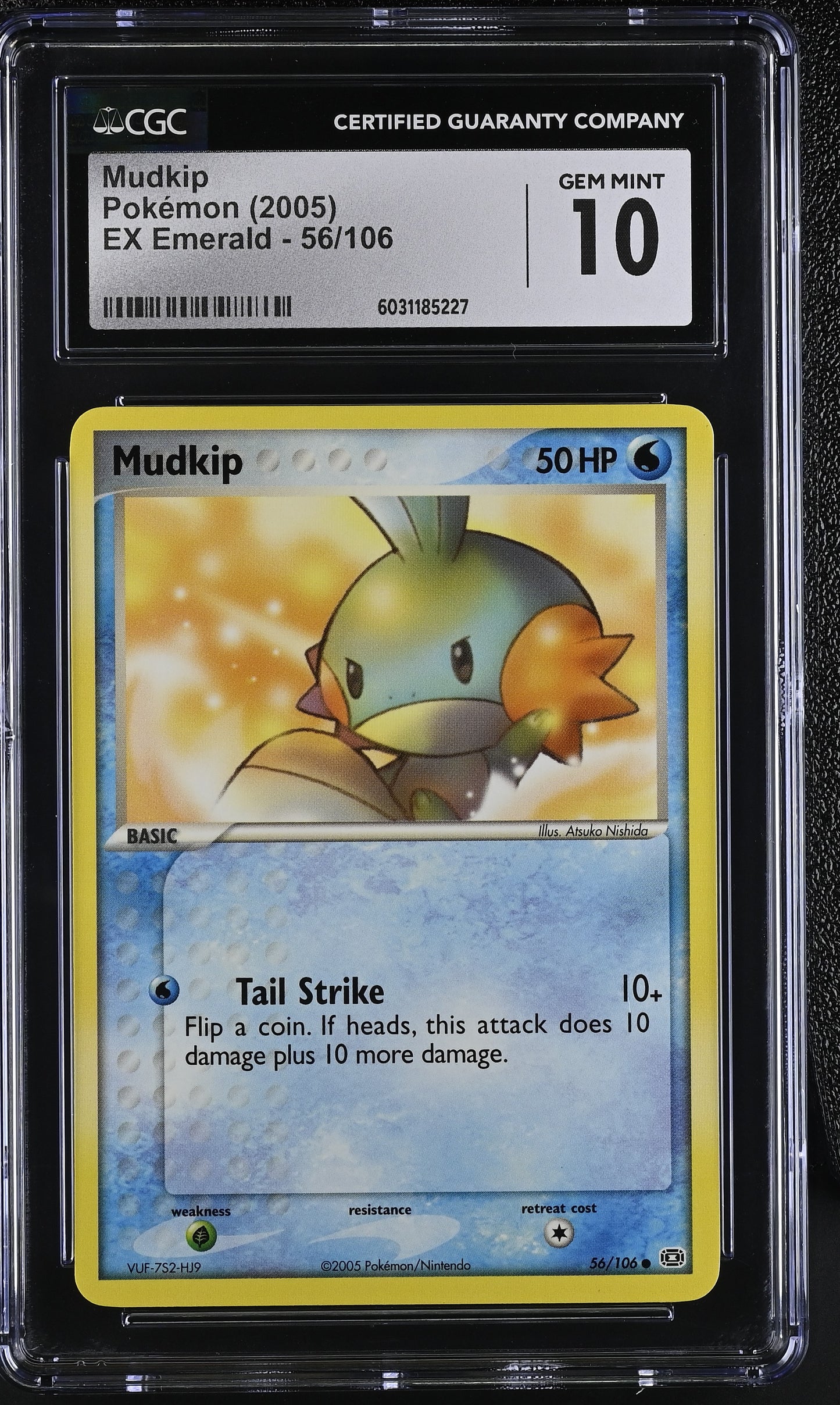 Mudkip 56/106-EX Emerald CGC GEM MINT 10 Pokemon TCG 2005 Vintage RARE