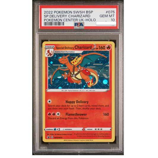 PSA 10 2022 POKEMON SWSH BLACK STAR PROMO 075 SP.DELIVERY CHARIZARD