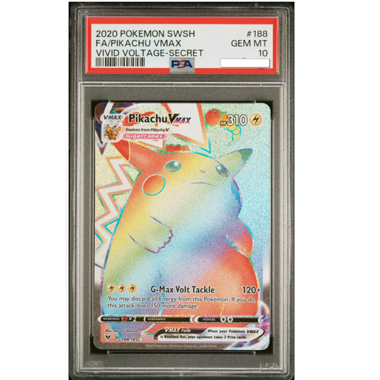 2020 PSA 10 POKEMON SWORD & SHIELD VIVID VOLTAGE 188 FULL ART/PIKACHU VMAX SECRET
