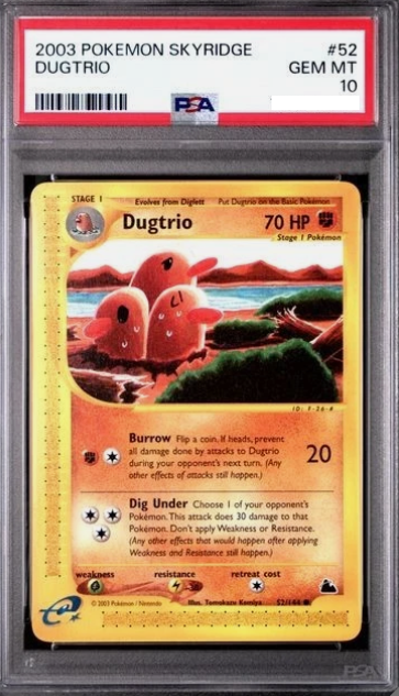 2003 SKYRIDGE PSA 10 DUGTRIO #52 SKYRIDGE POKEMON GEM MINT