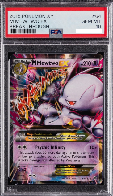 2015 POKEMON XY BREAKTHROUGH 64 M MEWTWO EX PSA 10