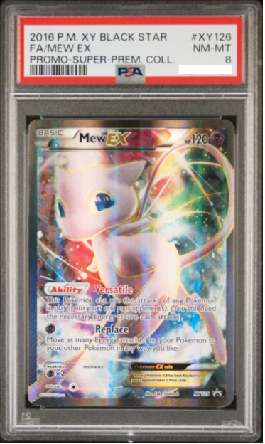 2016 POKEMON XY BLACK STAR PROMO XY126 FA/MEW EX PSA 8
